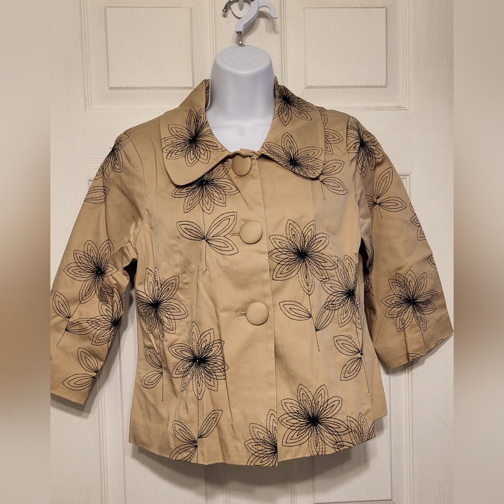 Trenz By Theresa renz dressy short jacket tan petite medium mp
